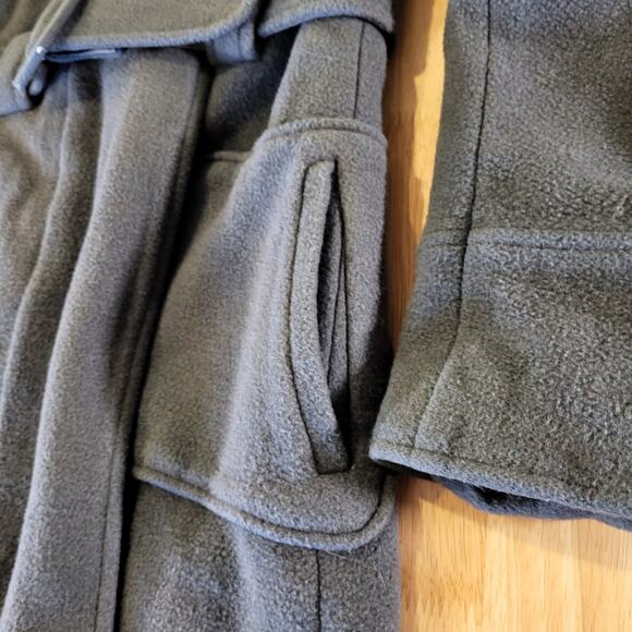 B.B. Dakota Wool Blend Mid Length Fleece Gray Pocket Epaulette (See belt wear) - Picture 3 of 16